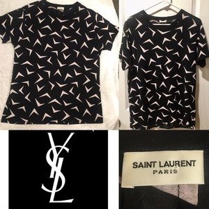 SAINT LAURENT Mens Unisex Geometric Tee Shirt Sz L